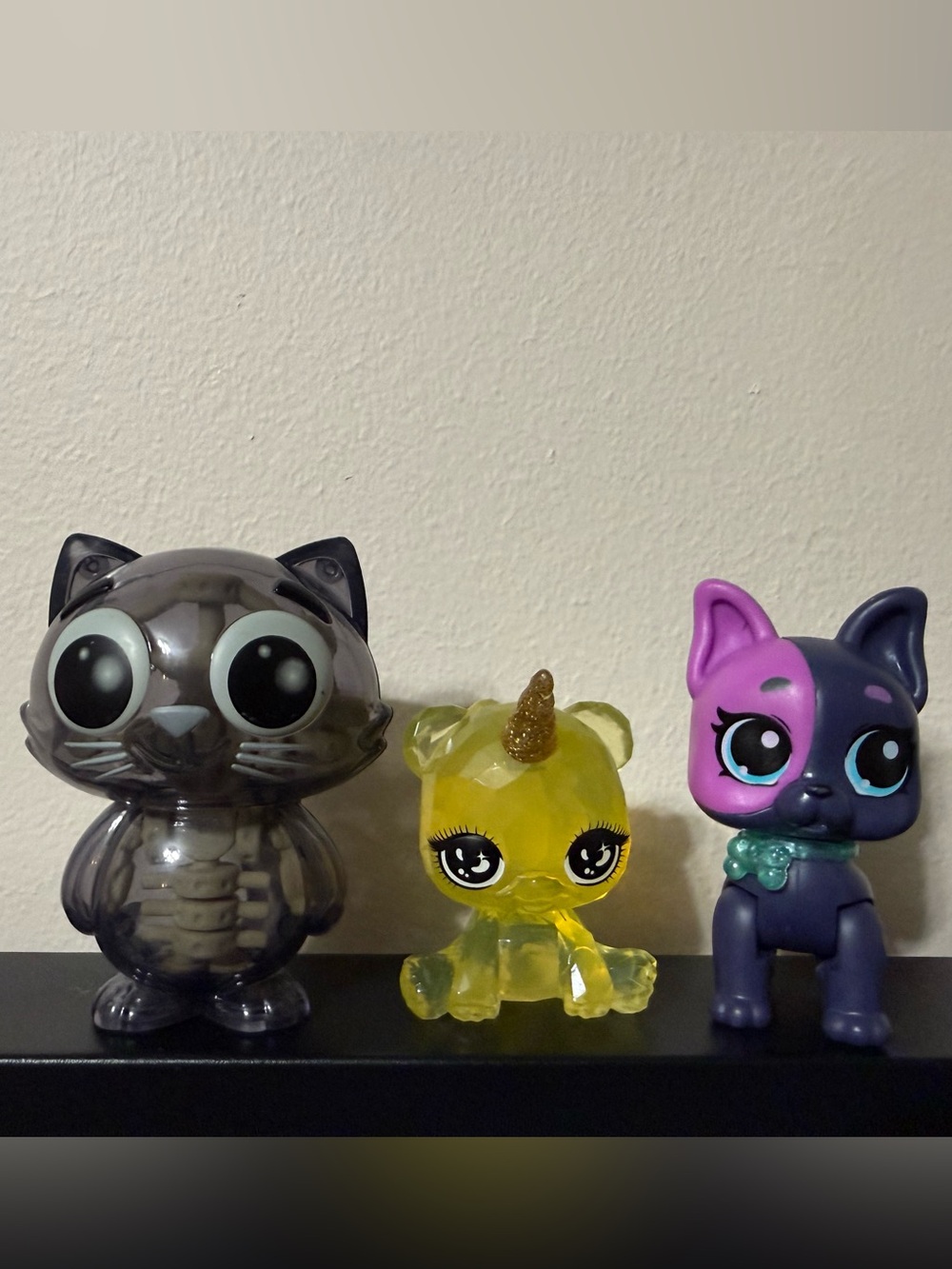 ZURU Dog Figure w/ Translucent Cat & Unicorn Mini Toy Lot of 3